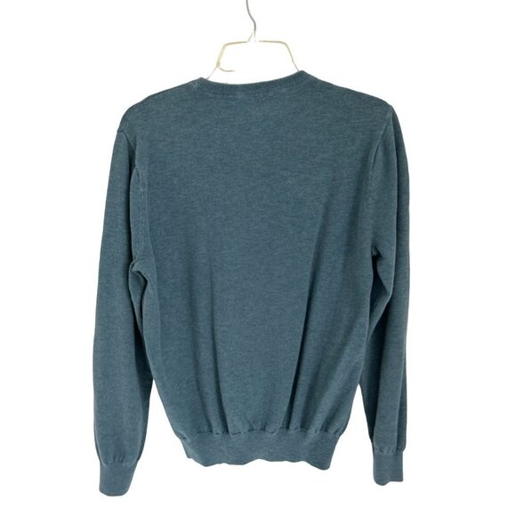 Men's J. Crew Size Med Crewneck Knitted Rethread Blue Sweater - Picture 4 of 7